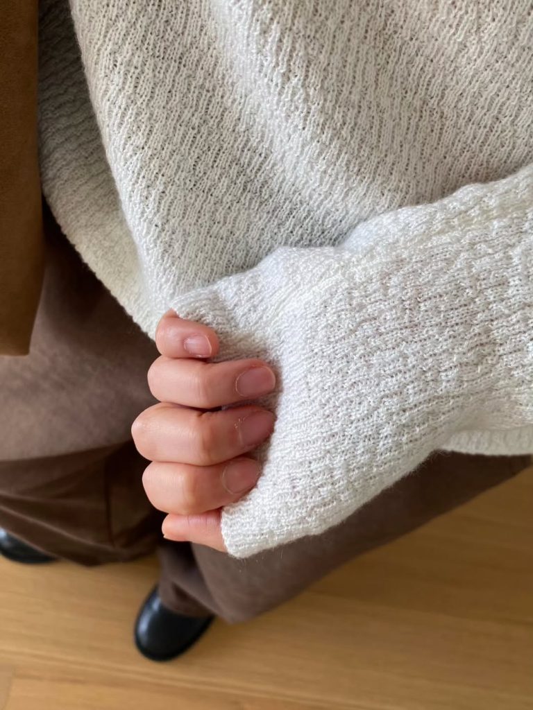 半領混紡針織打底