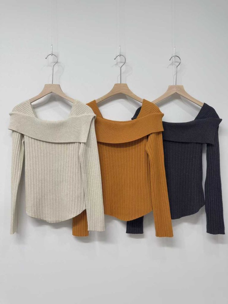 公主領針織修身毛衣