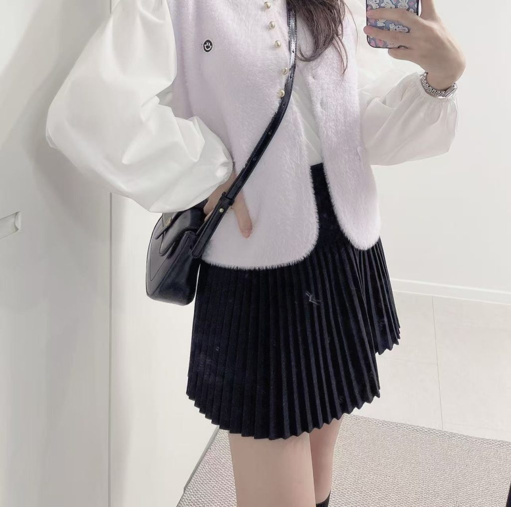 內襯安全褲百褶短裙