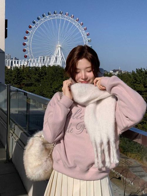 圓領法文刺繡衛衣